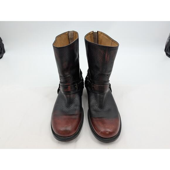 FRYE BOOTS Riley Harness Mens 11 Distressed Biker Rugged Moto Leather Equestrian